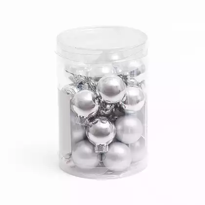 Набор стеклянных шаров 2,5 см 24 шт серебро 058D-6616D