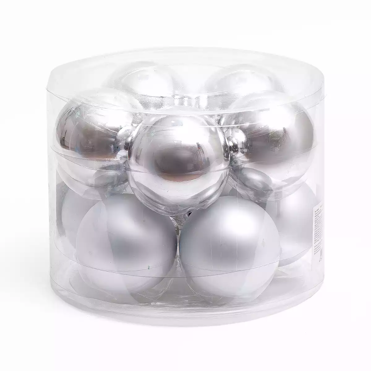 Набор стеклянных шаров 6 см 10 шт серебро 058D-6618D