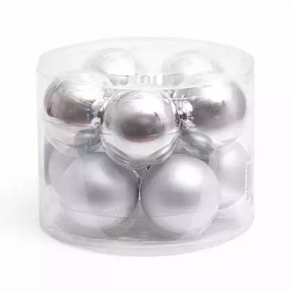 Набор стеклянных шаров 6 см 10 шт серебро 058D-6618D