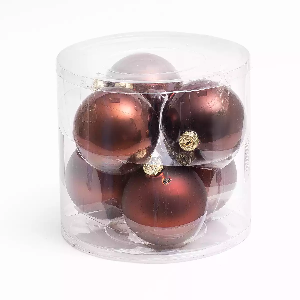 Набор стеклянных шаров 8 см 6 шт кофе 058D-6625D