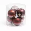 Набор стеклянных шаров 8 см 6 шт кофе 058D-6625D