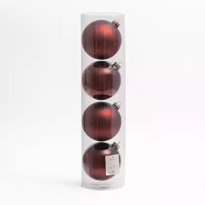Набор стеклянных шаров 10 см 4 шт кофе 058D-6626D