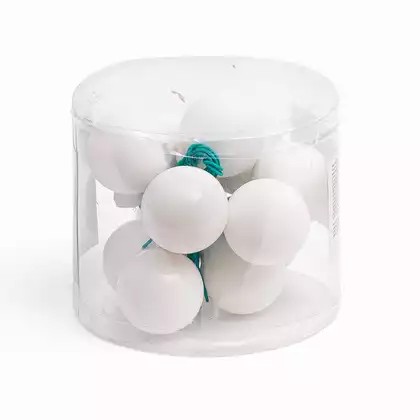 Гроздь стеклянных шаров на проволке 3 см белый 058D-6627D