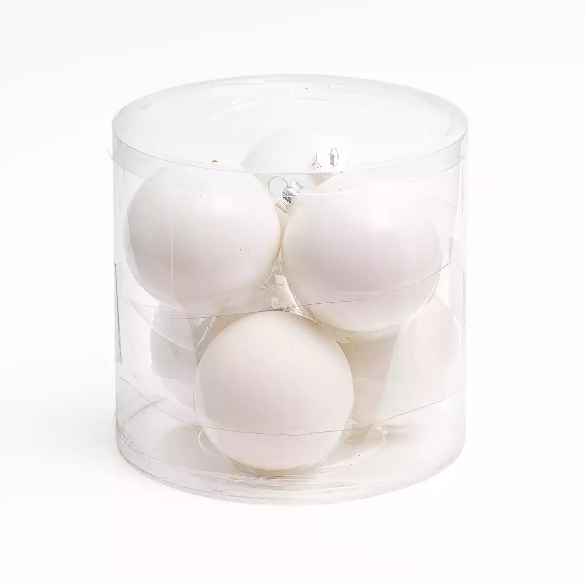 Набор стеклянных шаров 8 см 6 шт белый 058D-6631D