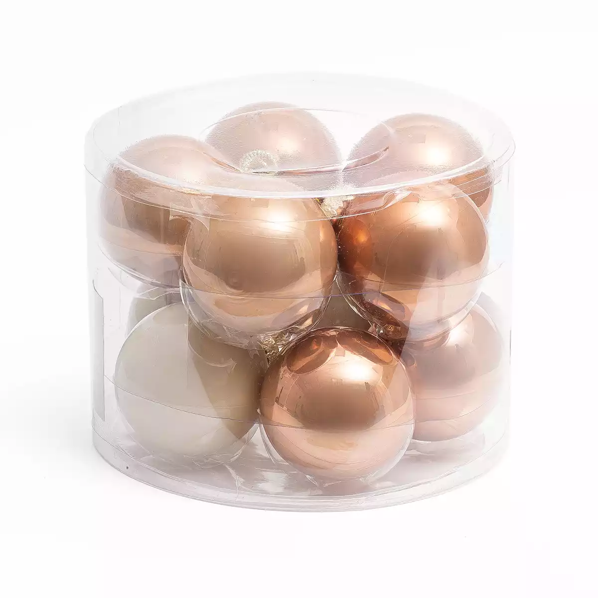 Набор стеклянных шаров 6 см 10 шт Кашемировая роза 058D-6642D