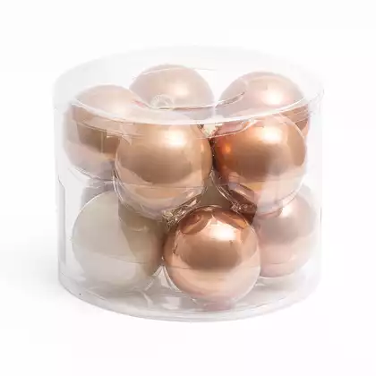 Набор стеклянных шаров 6 см 10 шт Кашемировая роза 058D-6642D