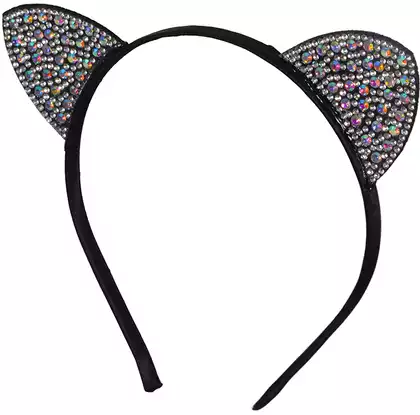 Карнавальный ободок ушки кошки стразы 058D-6698D