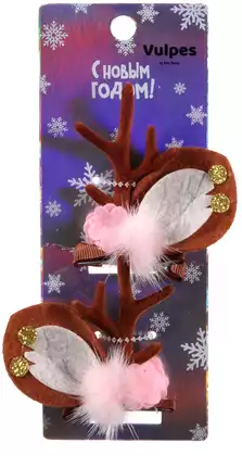 Карнавальные заколки 2 шт рожки оленя 058D-6702D