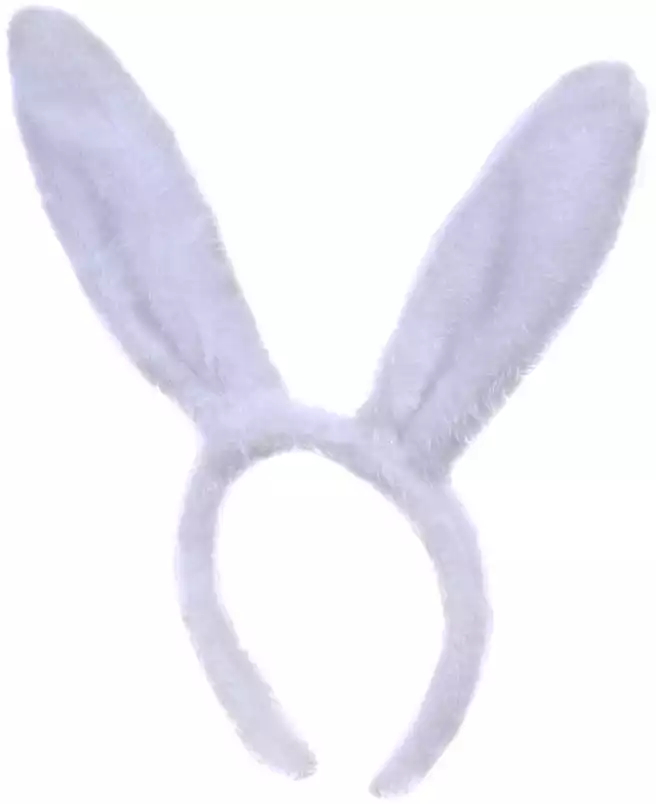 Карнавальный ободок ушки зайка белый 058D-6713D