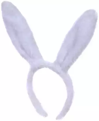 Карнавальный ободок ушки зайка белый 058D-6713D