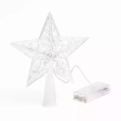 Верхушка звезда 20х18 см белый батарейках 058D-6666D