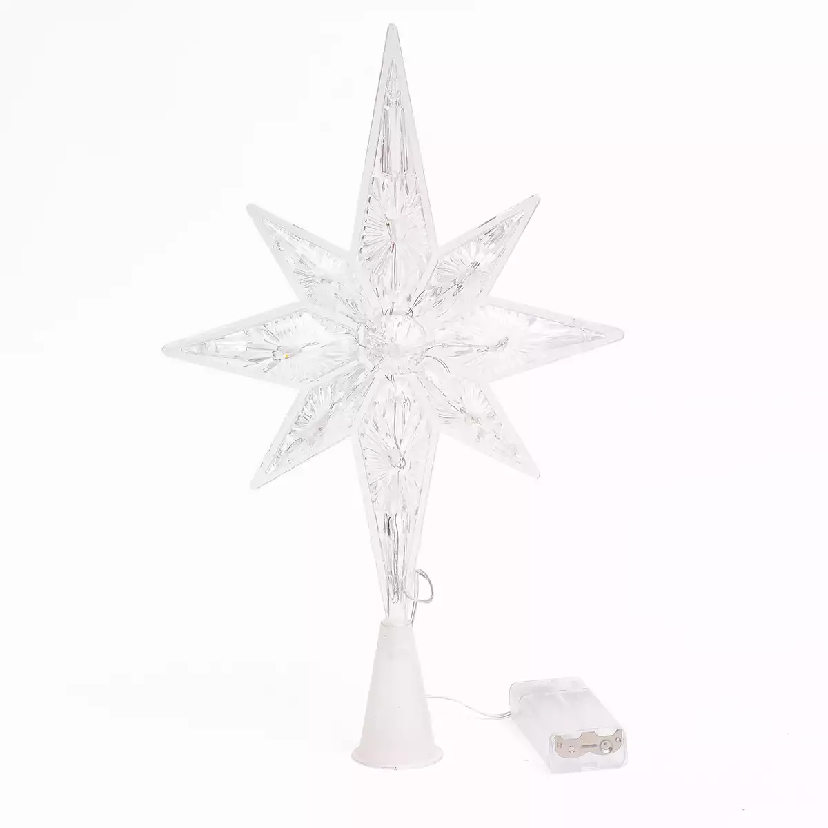 Верхушка звезда 20х18 см свет на батарейках 058D-6667D