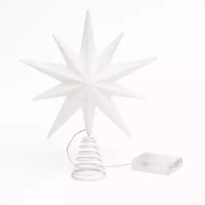 Верхушка звезда 31,5х25 см белый блеск на батарейка х 058D-6743D