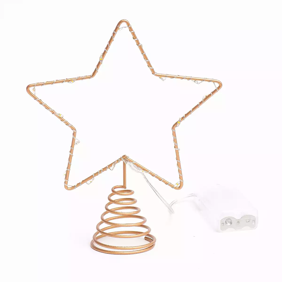 Верхушка звезда 20х25 см золотой на батарейках 058D-6664D