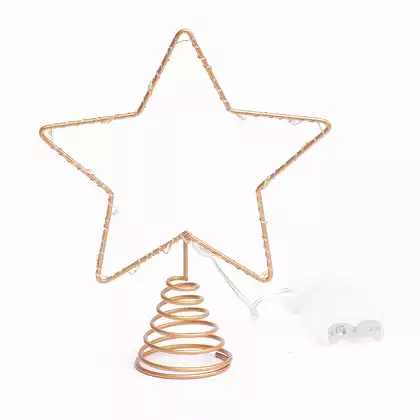 Верхушка звезда 20х25 см золотой на батарейках 058D-6664D