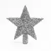 Новогодняя верхушка звезда 18х20 см серебро 058D-6670D