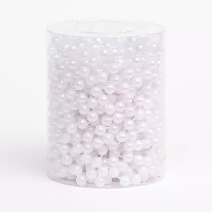 Новогодние бусы 10 м 8 мм белый жемчуг 058D-6786D