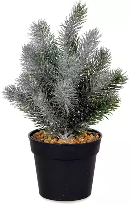 Ель 22 см зеленая с серебром 058D-6546D