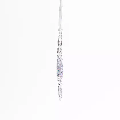 Новогодняя фигурка 14 см стекло сосулька лед с глиттером 058D-6842D