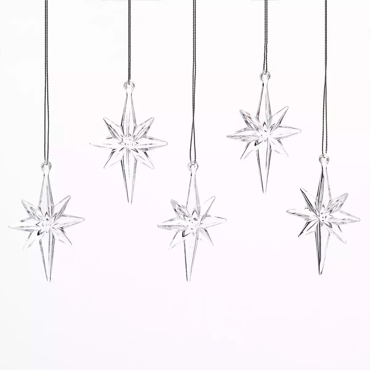 Набор фигурок 5 шт звезды 8,2х1,5 см прозрачный 058D-6762D