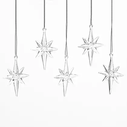 Набор фигурок 5 шт звезды 8,2х1,5 см прозрачный 058D-6762D