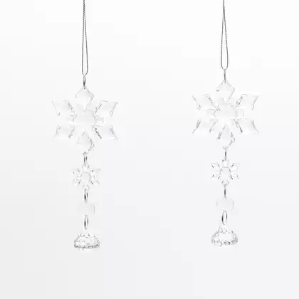 Новогодняя фигурка 2 шт снежинки 15 см прозрачный 058D-6776D