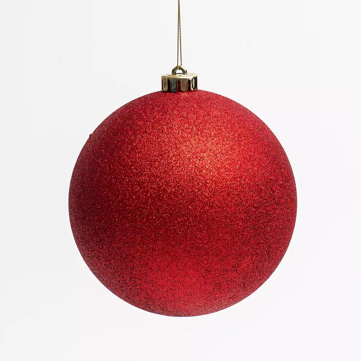 Новогодний шар 15 см красный глиттер 15001S05