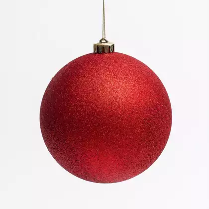Новогодний шар 15 см красный глиттер 15001S05