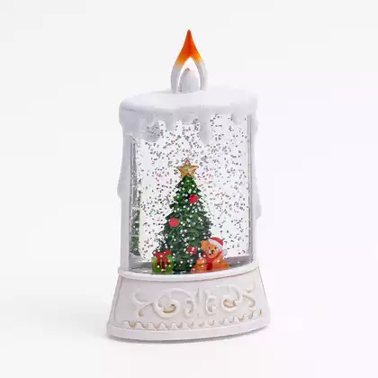 Новогоднее украшение фонарик 14,5 см елка с подарками (свет на батарейках )058D-6800D