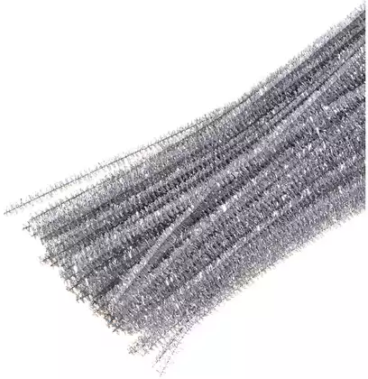 Синельная проволока мишура 60 шт 30 см серебро 058D-6857D
