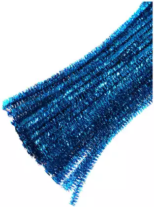 Синельная проволока мишура 60 шт 30 см голубая 058D-6858D