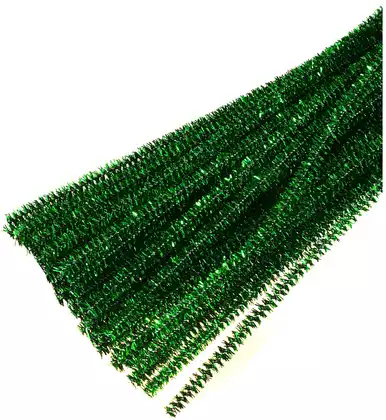 Синельная проволока мишура 60 шт 30 см зеленая 058D-6859D