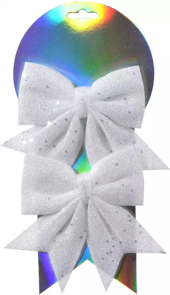 Набор бантиков белый 2 шт 13х12 см 058D-6927D