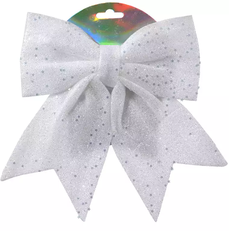 Бант белый 1 шт 24х20 см 058D-6928D