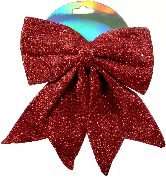 Бант красный 1 шт 24х20 см 058D-6930D