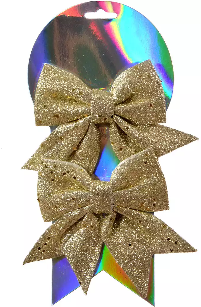 Набор бантиков шампань 2 шт 13х12 см 058D-6931D