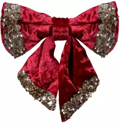 Новогодний бант бордовый 21х21 см 058D-6946D