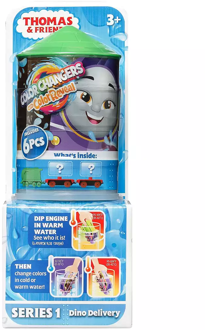 Игровой набор Fisher-Price - Томас и его Друзья: Дино-доставка, Серия 1, в наборе: 1 пластиковый паровозик, 2 вагона и грузы для перевозки (2 вида в ассортименте, без возможности выбора), серия Thomas & Friends, возраст 3+