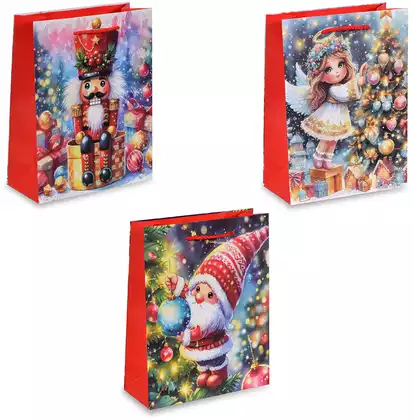 Пакет новогодний 23х18х8см Новогоднее чудо YM25-2