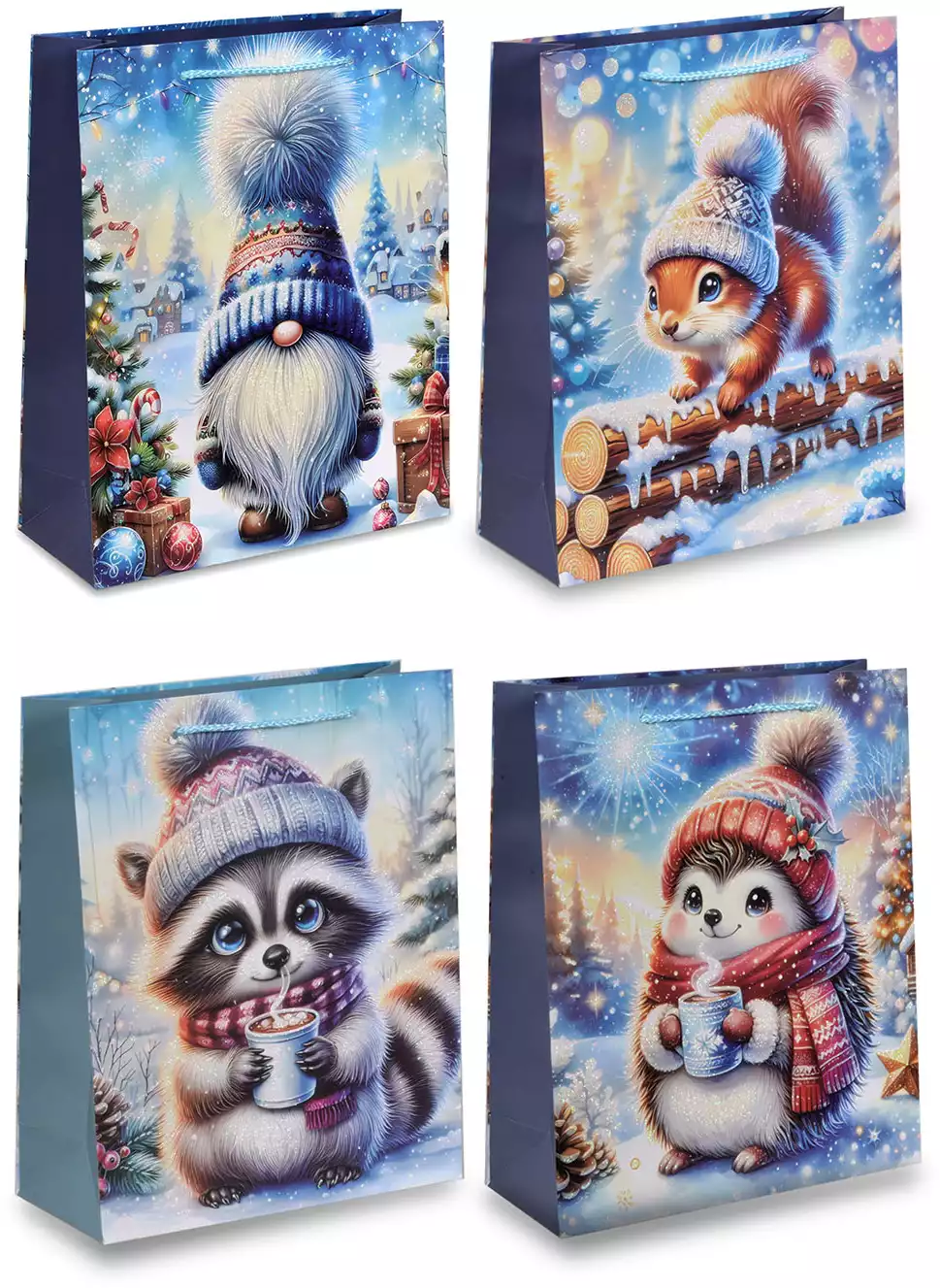 Пакет новогодний 32х26х10см Зимняя сказка YM25-3