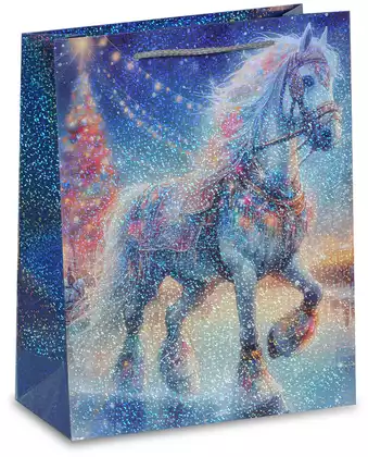 Пакет новогодний 32х26х10см Лошадь YM25-6