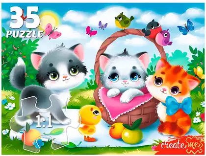 Пазл 35 эл.Котята на полянке Ф35-1998 Рыжий Кот