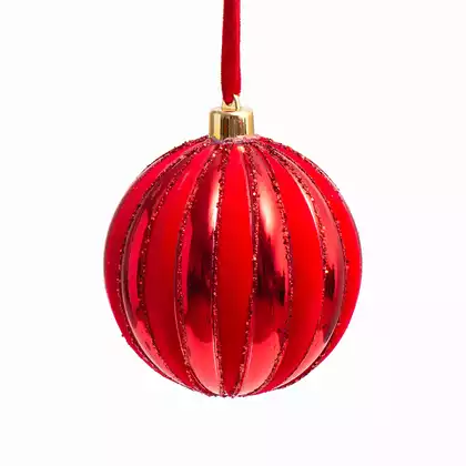 Новогодний шар 10 см красный 058D-7098D