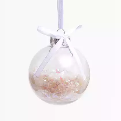 Новогодний шар 8 см прозрачный 058D-7110D