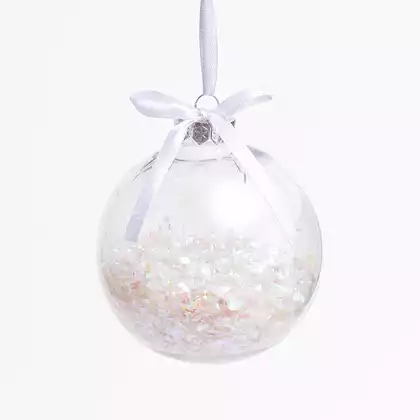 Новогодний шар 10 см прозрачный 058D-7111D