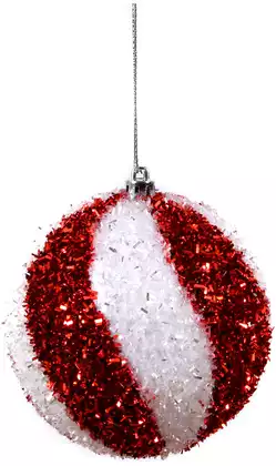 Новогодний шар 10 см полосатый 152374