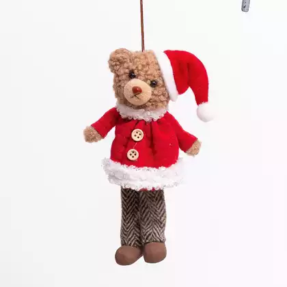 Новогодняя фигурка 18 см мишка на подвесе MU-25XP26