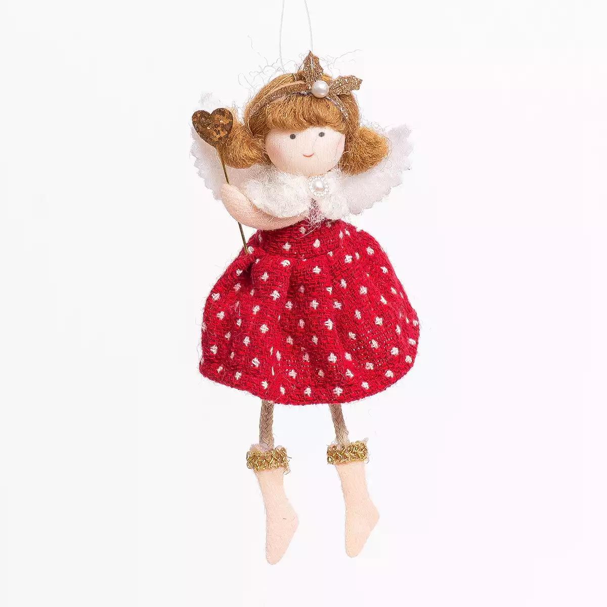 Новогодняя фигурка 17 см фея горох красный MU-25XP115