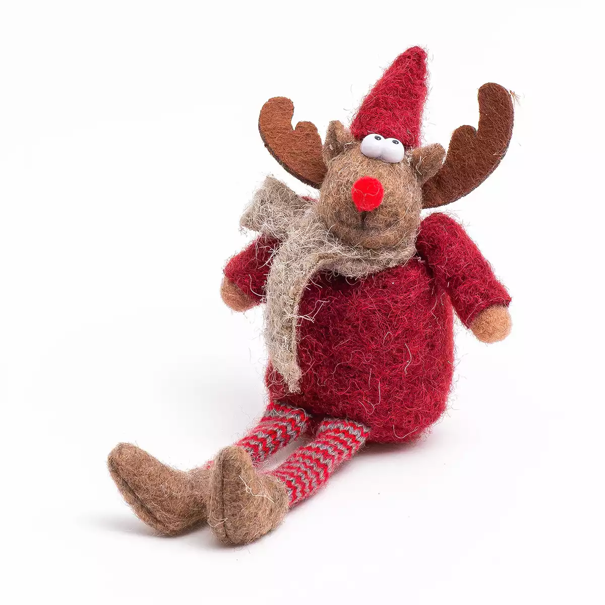 Новогодняя фигурка 19 см олень в колпачке MU-25XP150