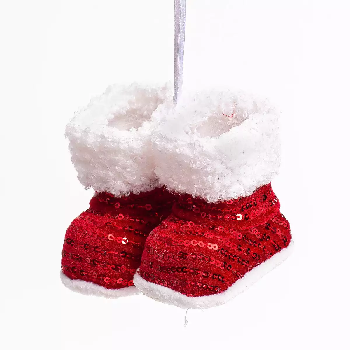 Новогодняя фигурка 7 см сапожки красный на подвесе MU-25XP417
